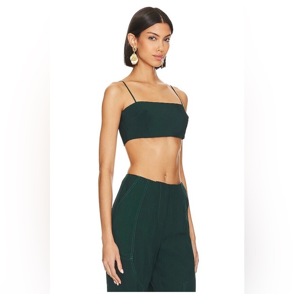 Cult Gaia | NWT Tereza Top Dark Seamoss Crop Green - Picture 4 of 4